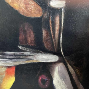 Luc PEROT (1922-1985): « Le baiser » 1963 hst