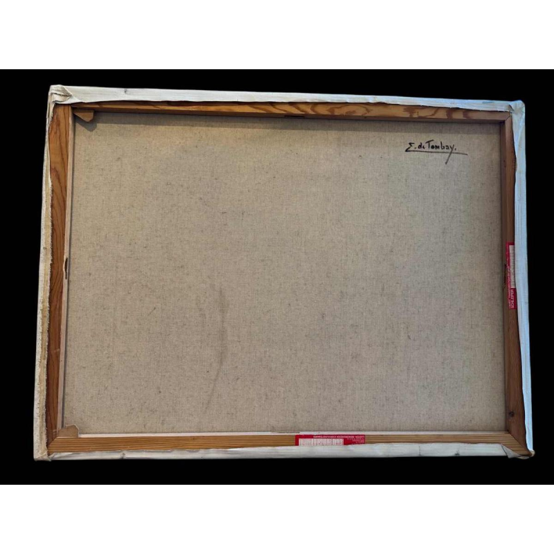 Ellen de TOMBAY « Jeux et détente en bord de mer » peinture huile sur toile