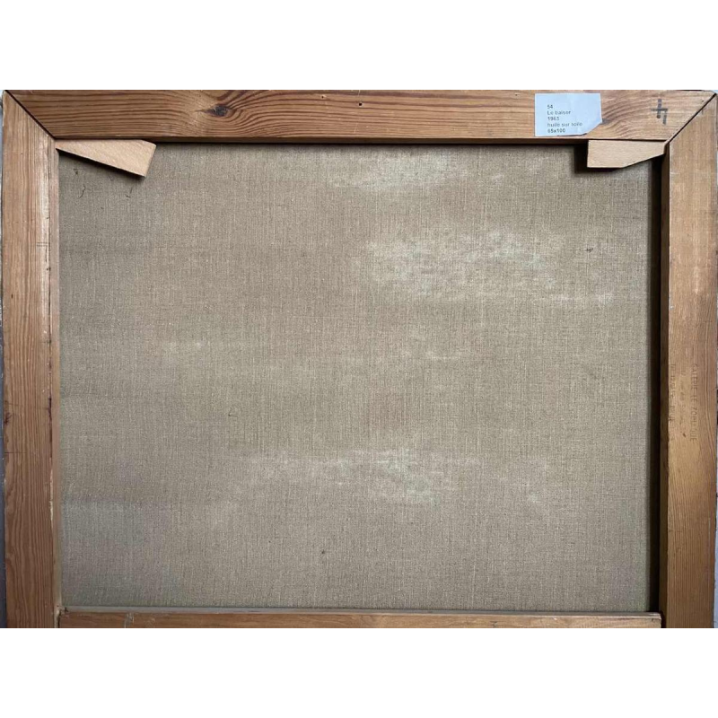 Luc PEROT (1922-1985): « Le baiser » 1963 hst