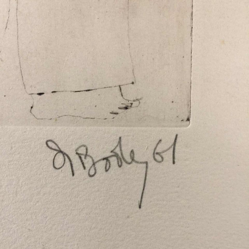 Anne Body " Toen we ons hoofd verloren " 1961, gravure papier, afdrukken 3/3