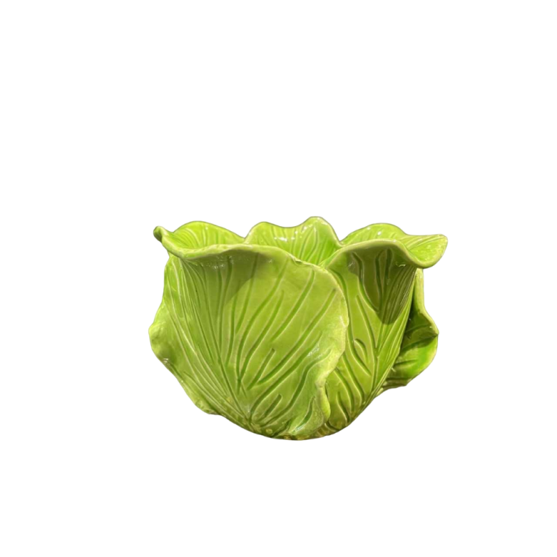 Jean ROGER (attribué à) jardinière cache-pot 'feuilles de choux' en céramique, vers 1950