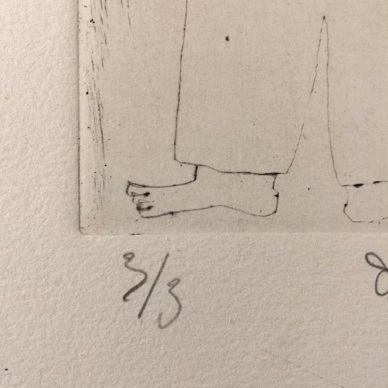 Anne Body " Toen we ons hoofd verloren " 1961, gravure papier, afdrukken 3/3