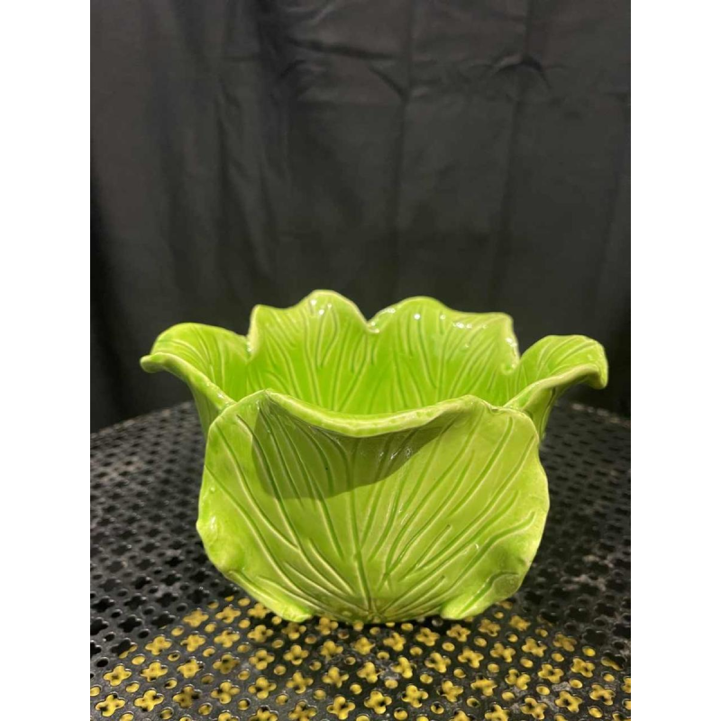 Jean ROGER (attributed) ceramic 'cabbage leaves' planter, circa 1950