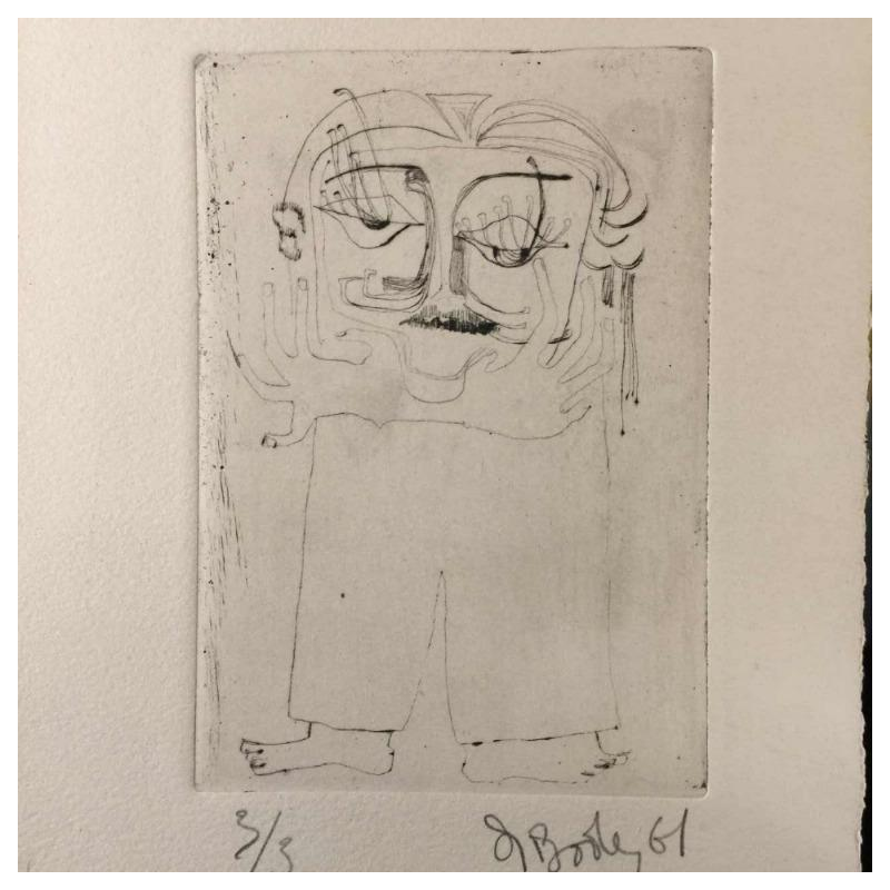 Anne Body " Toen we ons hoofd verloren " 1961, gravure papier, afdrukken 3/3