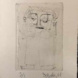 Anne Body " Toen we ons hoofd verloren " 1961, gravure papier, afdrukken 3/3