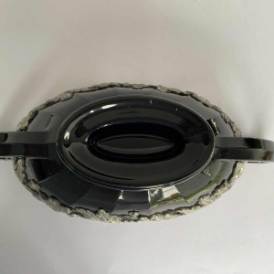 Val Saint Lambert, coupe 'Noémie' noire avec garniture en étain