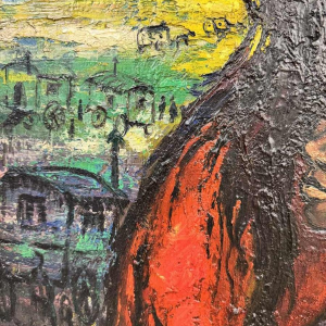 Olivier Henri BOSERET "De zigeuners" 1961 olieverf op hout