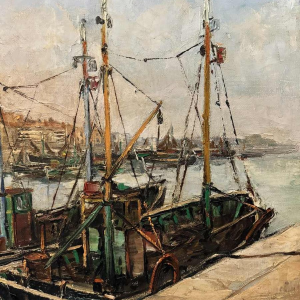Jacques CALLAERT ‘View of the port of Ostend’ painting oil on canvas