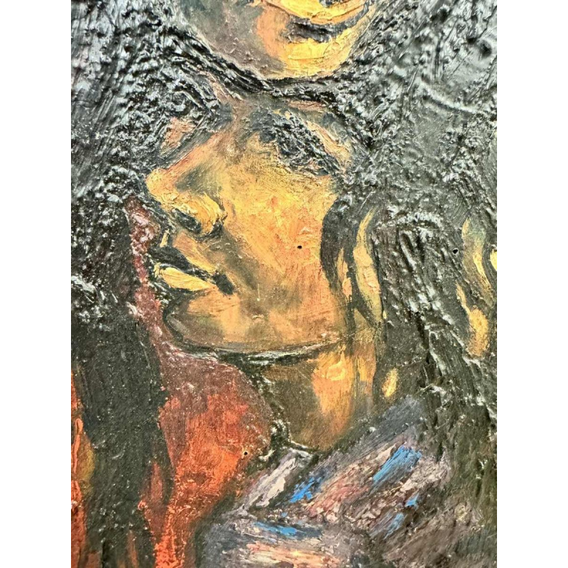 Olivier Henri BOSERET "The Gypsies" 1961 oil painting on wood