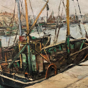 Jacques CALLAERT ‘View of the port of Ostend’ painting oil on canvas