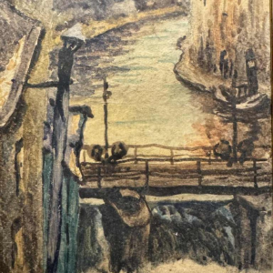 Albert DANDOY (1885-1977): « Namur - écluse et remorqueur sur la Sambre