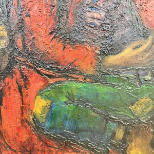 Olivier Henri BOSERET « Les gitans » 1961 peinture huile sur bois