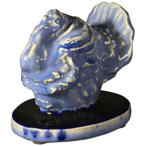 Domien Ingels pour CERAMAES, Sculpture animalière céramique, Dindon Bleu, 1930