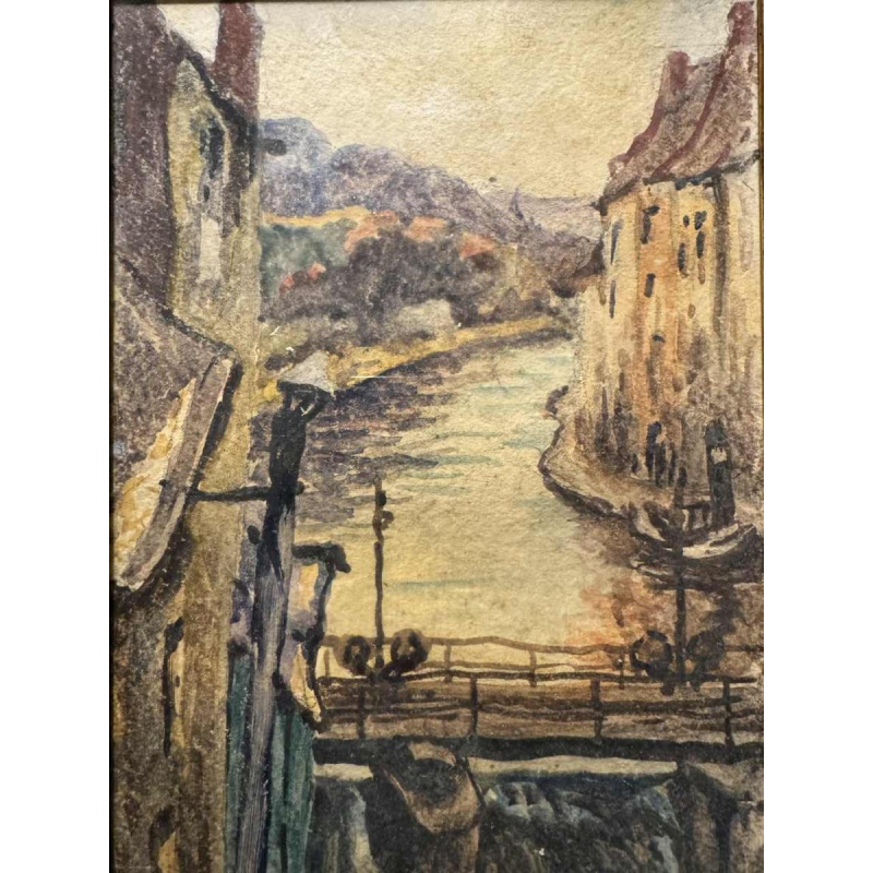 Albert DANDOY (1885-1977): « Namur - écluse et remorqueur sur la Sambre