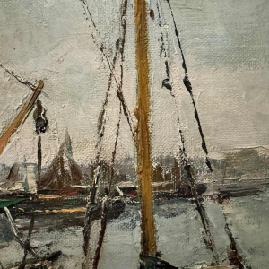 Jacques CALLAERT ‘View of the port of Ostend’ painting oil on canvas