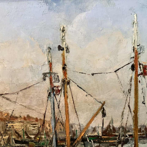 Jacques CALLAERT ‘View of the port of Ostend’ painting oil on canvas