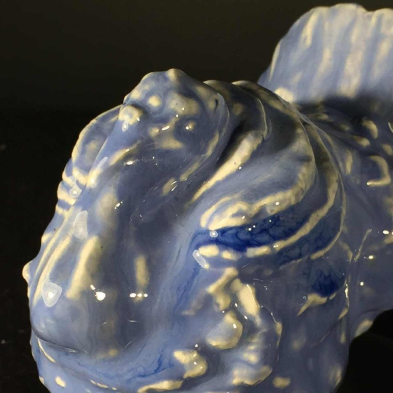 Domien Ingels for CERAMAES, Ceramic animal sculpture, Blue Turkey, circa 1930