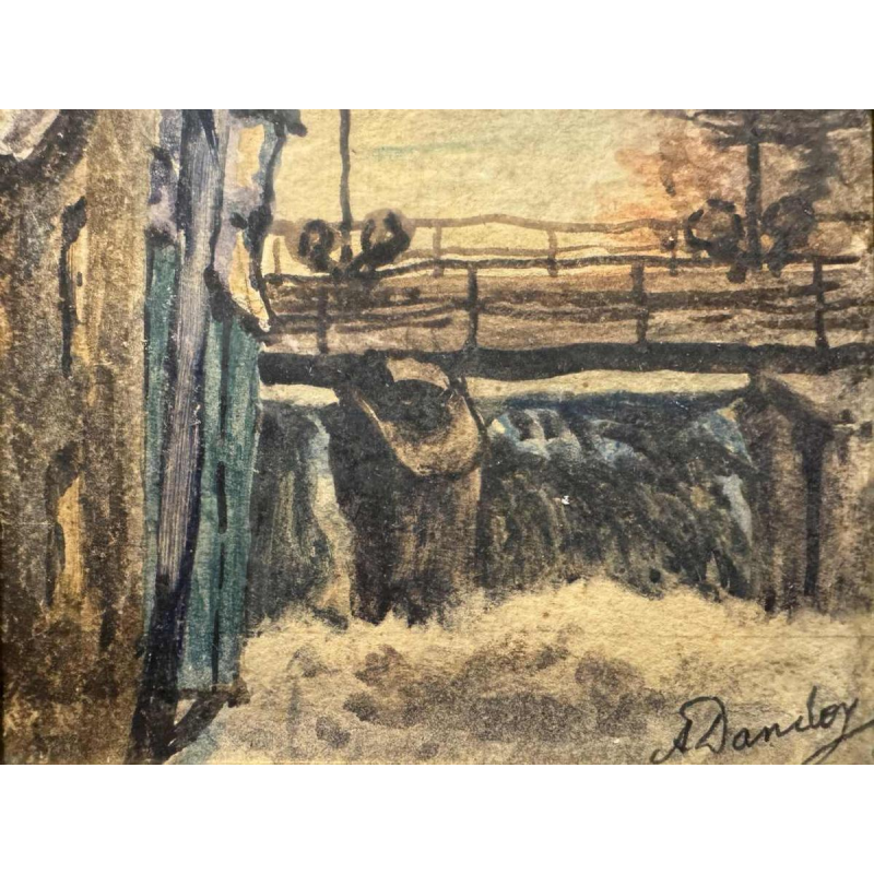 Albert DANDOY (1885-1977): « Namur - écluse et remorqueur sur la Sambre