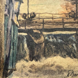 Albert DANDOY (1885-1977): «Namur - lock and tuger on the Sambre »