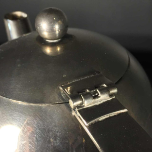 MODERNIST Silver Metal Tea Service Alpaca Mailleshort, circa 1940