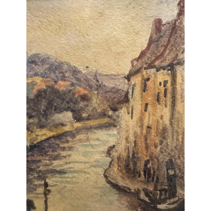 Albert DANDOY (1885-1977): « Namur - écluse et remorqueur sur la Sambre