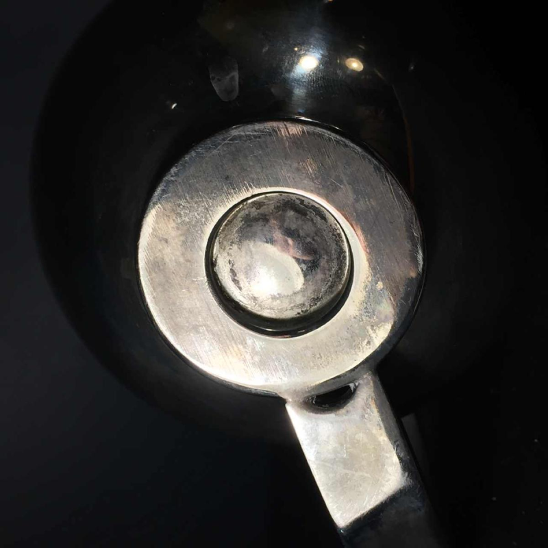 MODERNIST Zilveren metalen theeservies Alpaca Mailleshort, circa 1940