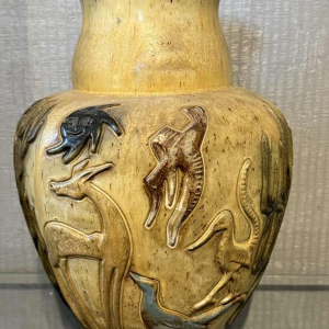 Jules GUERIN (1919-1999): vase pièce unique décor « africaniste »