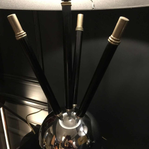 Paar Art Deco "Ball" Tafel lamp, Jacques Adnet stijl, circa 1930/40