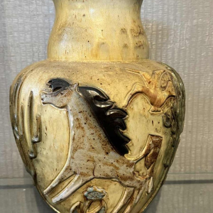 Jules GUERIN (1919-1999): unieke vaas met Afrikaans decor