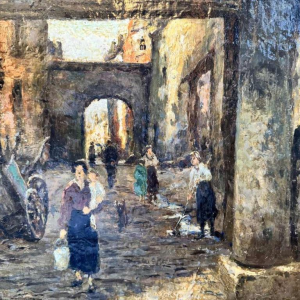 Albert DANDOY (1885-1977): « Namur - passage rue des Brasseurs vers la Sambre»