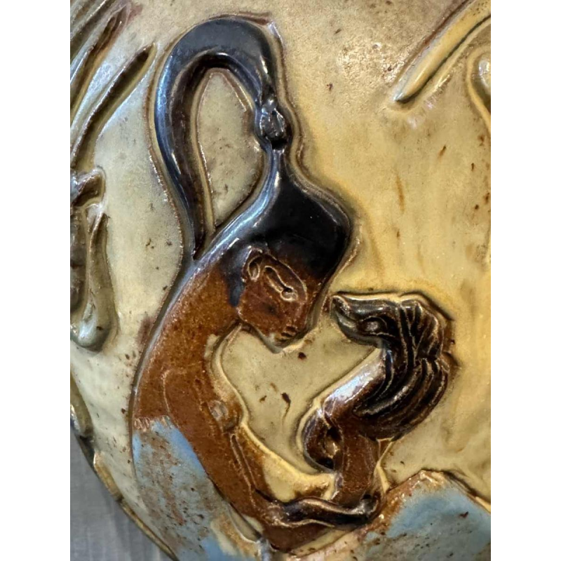 Jules GUERIN (1919-1999): vase pièce unique décor « africaniste »