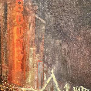 Jacques CALLAERT « Brussels Boulevard Anspach End of Year 1955 » painting oil on canvas