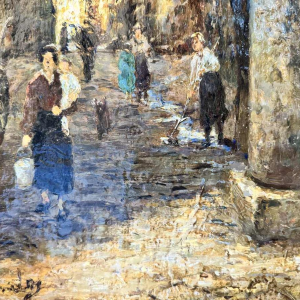 Albert DANDOY (1885-1977): « Namur - passage rue des Brasseurs vers la Sambre»