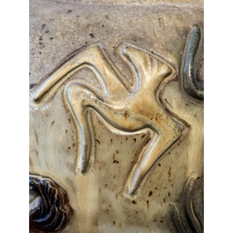 Jules GUERIN (1919-1999): vase pièce unique décor « africaniste »