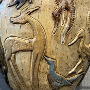 Jules GUERIN (1919-1999): unieke vaas met Afrikaans decor