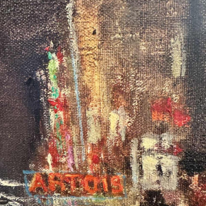 Jacques CALLAERT « Brussels Boulevard Anspach End of Year 1955 » painting oil on canvas