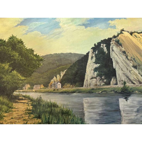 Georges COSSE: "The Meuse at Profondeville - Lustin