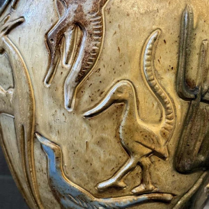 Jules GUERIN (1919-1999): vase pièce unique décor « africaniste »