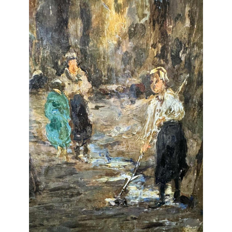 Albert DANDOY (1885-1977): « Namur - passage rue des Brasseurs vers la Sambre»