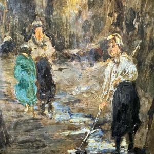 Albert DANDOY (1885-1977): « Namur - passage rue des Brasseurs vers la Sambre»