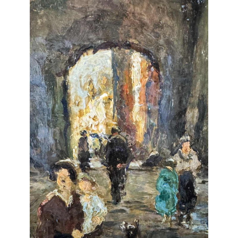 Albert DANDOY (1885-1977): « Namur - passage rue des Brasseurs vers la Sambre»