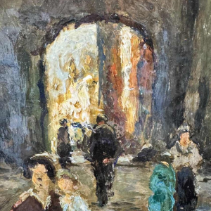 Albert DANDOY (1885-1977): « Namur - passage rue des Brasseurs vers la Sambre»