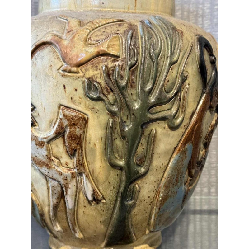 Jules GUERIN (1919-1999): unieke vaas met Afrikaans decor