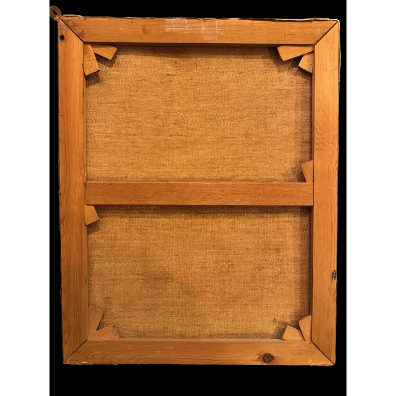 Jacques CALLAERT « Brussel Boulevard Anspach Feestdagen 1955 » schilderij olie op doek