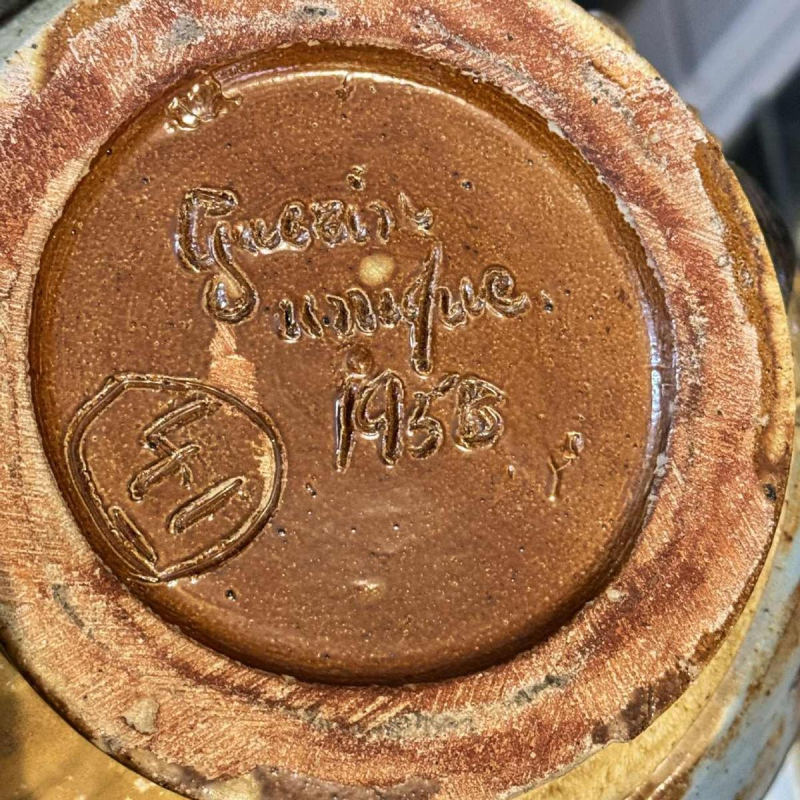 Jules GUERIN (1919-1999): unieke vaas met Afrikaans decor