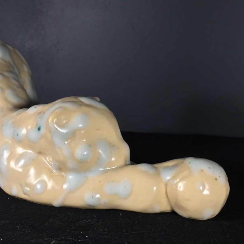 Art Deco Panthere / Cat ceramic sculpture signed, Domien Ingels style, circa 1930