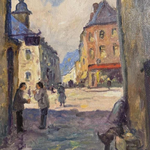 Albert DANDOY (1885-1977): "Namen - Rue Saint Hilaire 1950" op de grognon