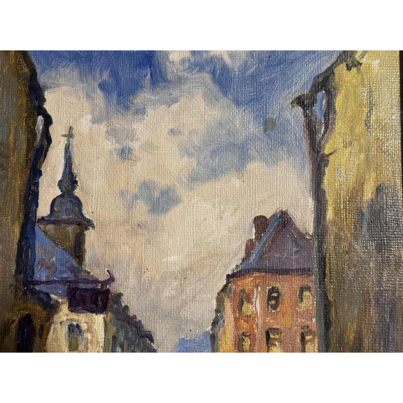 Albert DANDOY (1885-1977): "Namen - Rue Saint Hilaire 1950" op de grognon