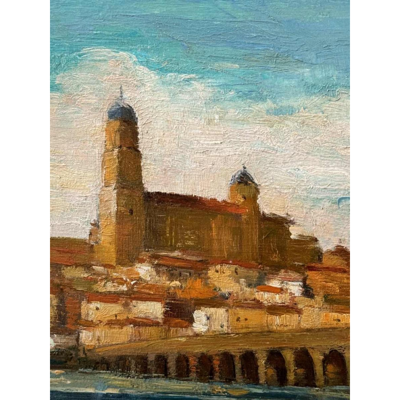 Gezicht op Salamanca (Spanje) Salamanca (Espana), schliderij olieverf op paneel, 1953