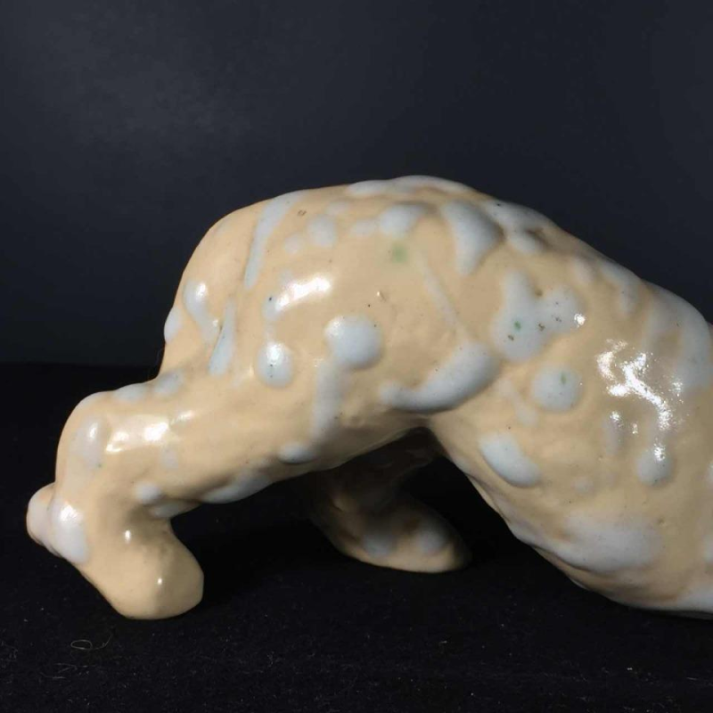 Art Deco Panthere / Cat ceramic sculpture signed, Domien Ingels style, circa 1930